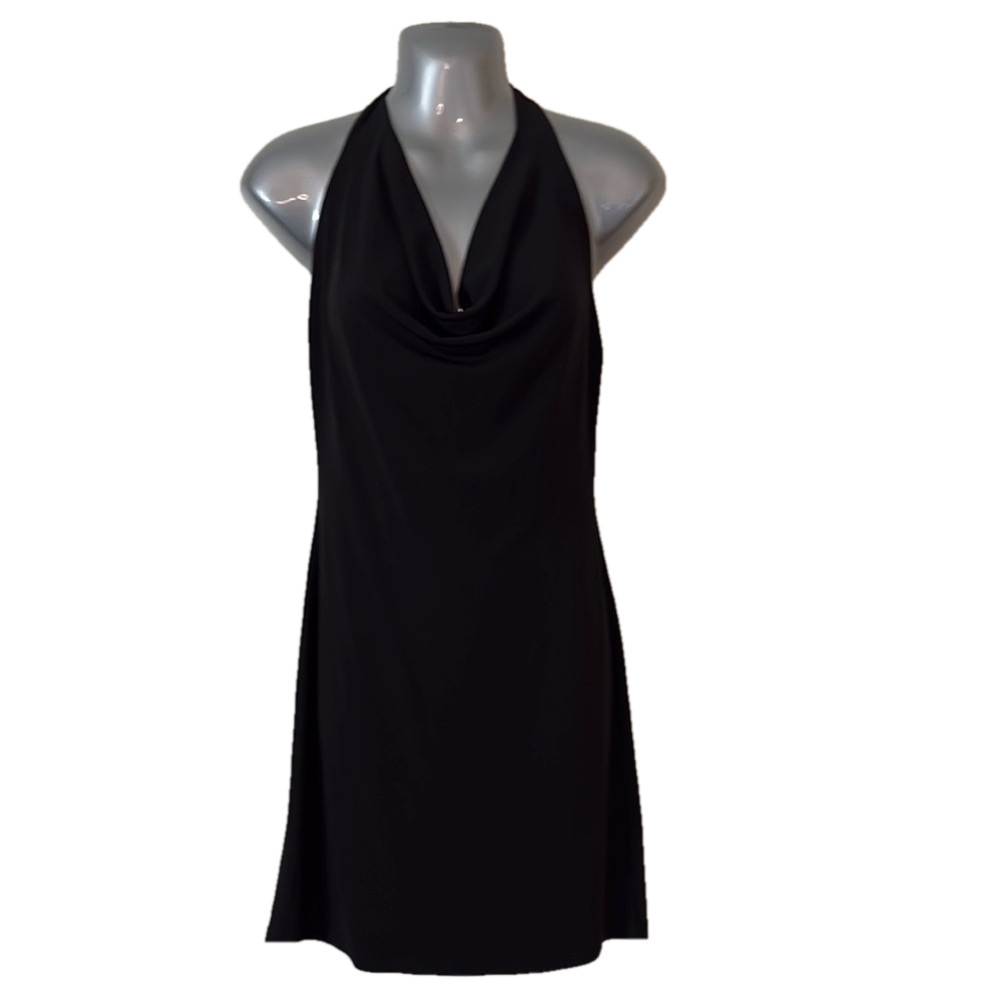 Frederick's of Hollywood Black Butterfly Back Backless Mini Sheath Dress SKU0130